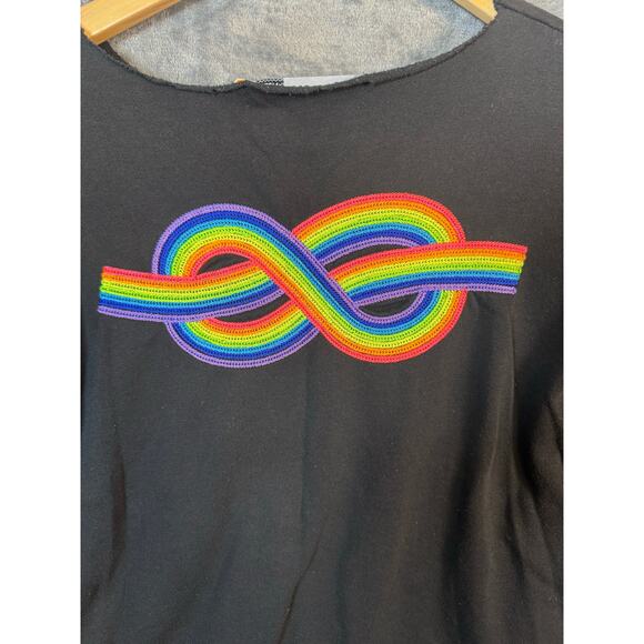 Modest Mouse Adult Small Shirt Rainbow Knot Sweatshirt Black Neon Ringer Shirt - Picture 7 of 7